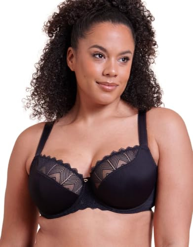 Curvy Kate Wild One Balcony Bra Underwired Womens Lingerie, Black, D-K