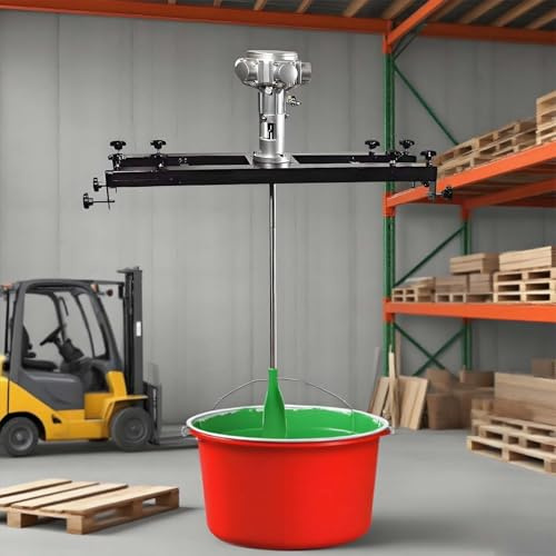 Agitateur Pneumatique IBC 1000L Avec Hélice Pliable Et Support Réglable, Mélangeur Industriel Pour Encres, Peintures, Résines, Liquides Visqueux, Secteur Chimique Et Alimentaire(Large5cylinders)
