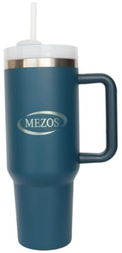 MEZOS 40oz Tumbler with Handle, 2-in-1 Leak-Proof Lid (Straw/Flip), Insulated Stainless Steel Travel Mug, Wide Mouth Water Cup, Cup Holder Friendly, Dishwasher Safe