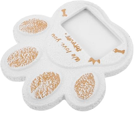 VICASKY Pierre Commémorative pour Chien et Chat, Pierre Tombale en Ciment, Forme Empreinte de Patte, pour Jardin Extérieur et Pelouse, Souvenir Solide