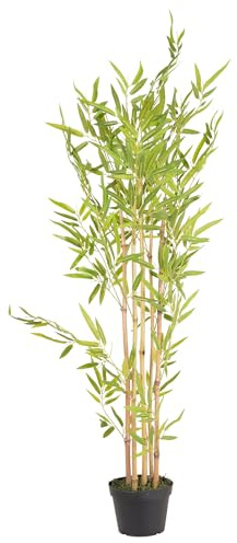 UNUS Bambus Kunstpflanze 120 cm mit Echtholzstamm künstlicher Bambus | im Topf naturgetreue Deko Pflanze