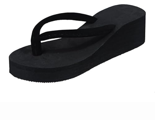 Chaussures Femme, Tong Flip Flop Femme, Sandales Compensées Plage, Chaussures Été Porté, Chaussures Plage Porté, Tongs Compensées Été Femmes