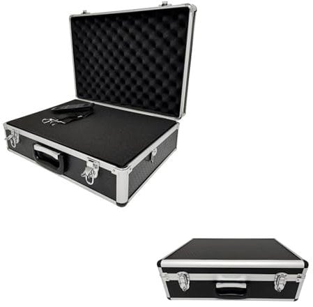 ROC Cases A501 Flight Case with Cubed Custom Pick and Pluck Removable Foam Insert with Carry Strap and Egg Foam Shell Lined L 460mm x W 330mm x H 150mm Lockable Protective Hard Black Carry Case