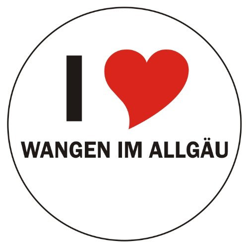 INDIGOS UG Aufkleber - Sticker - Autoaufkleber - I Love Wangen im Allgäu - 8 cm Durchmesser rund - JDM - Die Cut - OEM - Auto - Heckscheibe - aussenklebend, rund, Auto LKW Truck Stadt