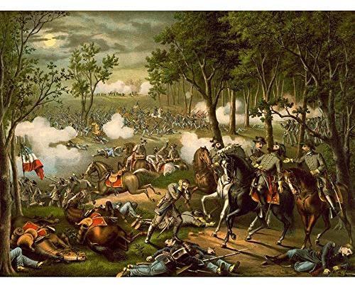 Wee Blue Coo War American Civil Battle Chancellorsville USA Hooker Art Print Poster Wall Decor Kunstdruck Poster Wand-Dekor-12X16 Zoll