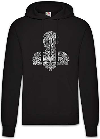 Urban Backwoods Thor's Hammer II Hoodie Kapuzenpullover Sweatshirt Schwarz Größe XL