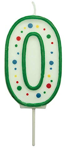 PME CA050 Kerze, Nummer 0, klein, Kunststoff, Grün, 3.5 x 1 x 4.3 cm