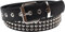 foolsGold Leder 3 Reihe Konische Bolzen Spikes Gürtel Schwarz Groß (36 - 40 )