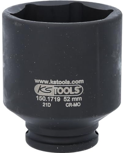 KS Tools 150.1719 - Douille courte 6 pans spéciale cardan, 52 mm - Version très robuste - Chrome Molybdène extra-fin