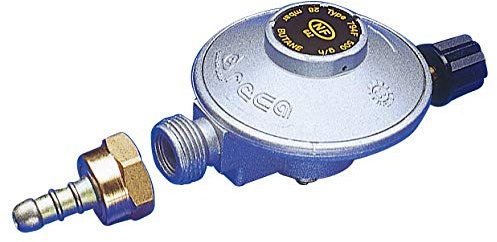 Dipra - Détendeur Butane Camping NF – Débit 0,5 kg/h – Pression 28 mbar – Entrée M 16/150 – Sortie M 20/150 avec Raccord Tétine - Certifié NF