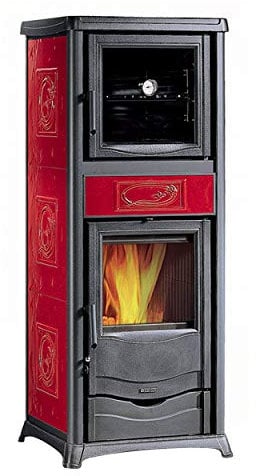 La Nordica Rossella Plus Forno Evo Kaminofen Bordeaux mit Backfach 9,1 kW 260 m³ Holz