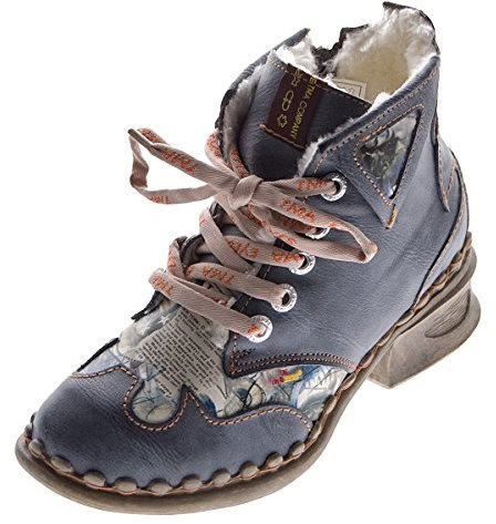 TMA Leder Damen Winter Stiefeletten Comfort Knöchel Schuhe 5171 Schwarz Boots gefüttert Gr. 38