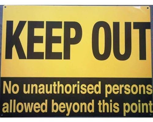 Hotrodspirit – Schild Keep out schwarz und gelb Gefahrenschild
