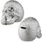 HKC Home Deco Spardose Totenkopf Schädel Skull Chrom-Optik Keramik Spartopf Trinkgeld Kasse Kaffeekasse Tischdeko Halloween Sparschwein Sparbüchse Deko Trend ca.15x9x12cm