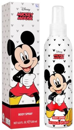 Disney Mickey Mouse Children Eau de Cologne Natural Perfume Spray, Vegan and Dermatologically tested Body Spray for Kids - Safe Daily Fragrance Gift, 200ml