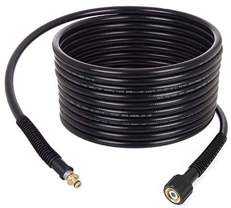 TECHKAR Tuyau d'Extension pour Nettoyeur Haute Pression - Tuyau de Rechange de 30 m - Ancien Modèle Adaptateur M22x10 mm - 200 Bar - Accessoires pour Karcher K2 K3 K4 K5 K6 K7 Home Series