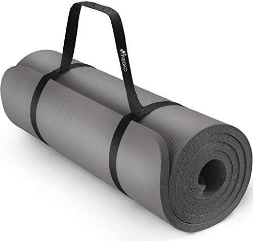 TRESKO Yogamatte Phthalatfrei - Gymnastikmatte rutschfest, Pilatesmatte Fitnessmatte mit Tragegurt, 190 x 100 x 1,5 cm