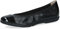 CAPRICE Damen Ballerinas aus Leder mit Lack, Schwarz (Black Comb), 41 EU