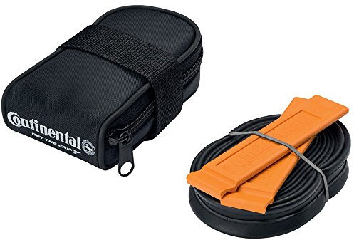Continental Satteltasche MTB 29 Zoll grau + Ersatzschlauch Presta + 2 Reifenhebern