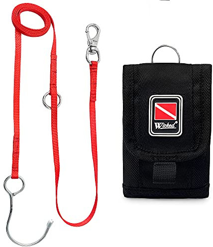 WICKED Scuba 316 Stainless Steel Multipoint Reef Hook 4-6 Ft. Length - Fire Coral Red