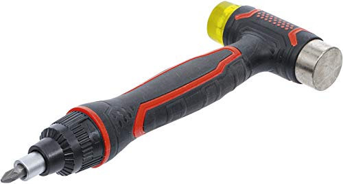 BGS Diy 20800 | Wechselkopf-Hammer | mit Ratschen-Drehgriff für Bits, umschaltbar | 3-in-1