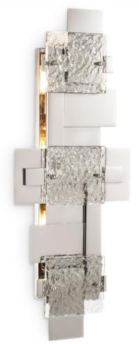 Casa Padrino Luxus Wandleuchte Silber 29,5 x 11 x H. 77 cm - Wohnzimmer Wandlampe - Exzellente Verarbeitung - Luxus Kollektion