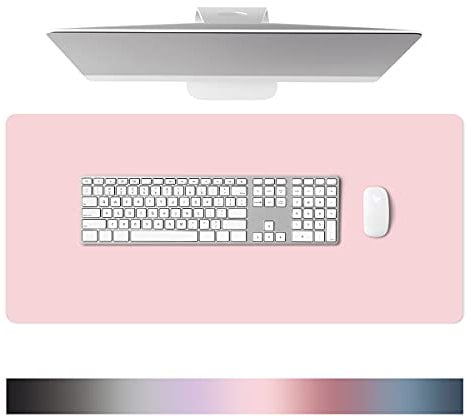 Schreibtischunterlage Leder - Multifunktion Mousepad aus Wasserdichtes PU-Leder - 80 × 40 cm Große Größe, Mouse Pad Für den Heim- oder Bürogebrauch (Hell-Pink)