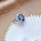 HCMA Modisch Damen Ring Schmuck Synthetisch Saphir Silber Hochzeit Verlobungsring Vintage Exquisit Damas Ring Blauer Zirkonia Geschenk