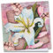 Ideen mit Herz Diamond-Painting-Grußkarte | 16 cm x 16 cm | 370 g/m² | Inkl. Umschlag & Werkzeug (Weiße Lilie und Federn)