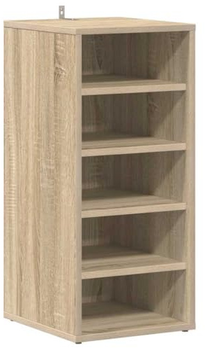 vidaXL Schuhschrank mit 5 Fächern Schuhregal Schuhablage Schuhständer Wandregal Hängeschrank Schuhaufbewahrung Sonoma-Eiche 31,5x35x70cm Holzwerkstoff