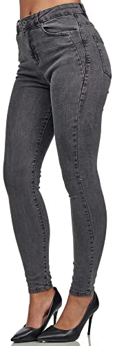 Tazzio Jeans Damen High Waist Denim Slim Skinny Fit Jeanshose Stretch Hose F107