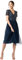 Maya Deluxe Damen Midi-Kleid mit V-Ausschnitt, Verziert Brautjungfernkleid, Navy, 54