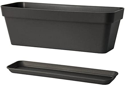 Euro3plast MITU Pac Blumenkasten mit Untersetzer 40 cm oder 100 cm lang in anthrazit (100 cm)