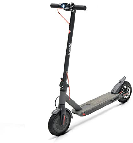Ducati E-Scooter Pro-I Evo Black, Motore 350W, Peso 12 Kg, Freno Elettrico E A Disco, Con Frecce Direzionali, Nero, 105 x 30 x 115 cm, 12 Kg