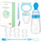 New Fruchtsauger Baby Feeder Obst Fütterung Babynahrung Rassel Schnuller Silikon Flasche Löffel für Kleinkinder (Blau (Löffel))