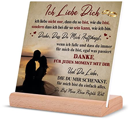 Niyewsor Ich Liebe Dich Geschenke für Männer, Holzsockel Dekoration Geschenk für Ehemann, Liebes Geschenk für ihn, Geschenk für Männer Jahrestag, Hochzeitstag, Valentinstag