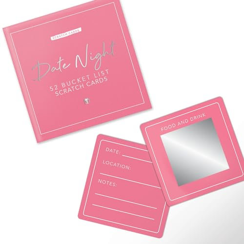 Gift Republic Date Night Rubbelkarte 52 Date-Ideen Paare Geschenk Personalisierte Erinnerungsbox Freund Freundin Ehemann Ehefrau