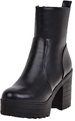 Stivaletti Donna Scarpe Tacchi Plateau Stivaletti Donna Bassi con Cerniera Stivali Scarpe Comodi Eleganti Invernali Stivaletti da Neve Stivali Antiscivolo Comode
