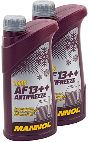 Kühlerfrostschutz Kühlmittel Konzentrat MANNOL AF13++ Antifreeze 2 X 1 Liter -40°C rot
