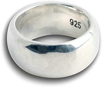 Ring Herren, Männer Ring 925 Ringe für Männer Silber Polierter Silberring Breite 9MM Größe 63 (20.1)