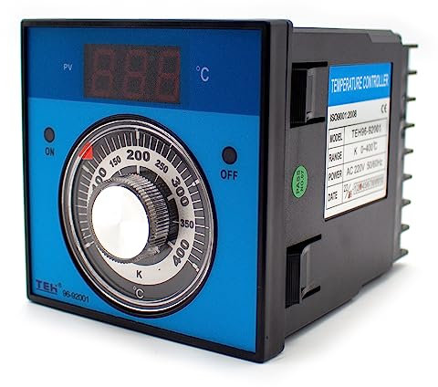 LeTkingok 220V Digital Display Temperature Controller, 0-400℃ Electric Oven Thermostat Gas Oven Digital Display Electronic Temperature Controller