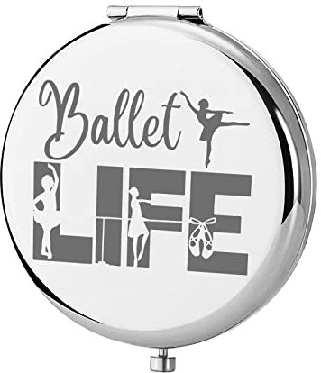 KEYCHIN Ballett-Tanz-Taschenspiegel, Ballett-Tanz-Lehrer, Wertschätzungsgeschenke, Tanzliebhaber, kompakter Make-up-Spiegel, Ballett-Tänzer, Geschenke (Ballett-S)