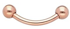 OTHER Piercing Augenbrauen Banane Titan Curved Barbell Piercing Lippenpiercing Augenbrauenpiercing Damen Herren Labret Septum Ring Helix Rook Ohr Schmuck Piercings Rose Gold 1,2x6x3 mm