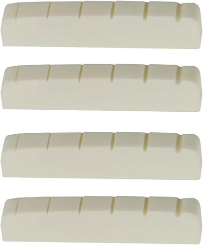 4pcs 43mm Standard Les Paul SG ES Electric Guitar style Flat Bottom Bone Nut, Beige Buffalo Bone Nut