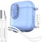 MHYALUDO Funda para Airpods 1ª/2ª generación con Bloqueo Seguro, Compatible con Airpods 1ª/2ª (2016/2019), Funda Suave Transparente con bolígrafo de Limpieza con cordón,Azul