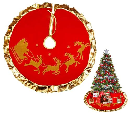 Weihnachtsbaum Decke 90cm Rund Tannenbaum Tannenbaum Decke Runde Baumdecke Weihnachtsbaum Rock Unterlage Weihnachtsbaum Teppich Für Weihnachtsfeier-Ferienhausdekorationen Weihnachten Dekoration