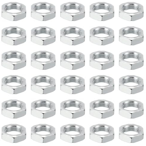 PATIKIL M20x1.5 Acciaio Dadi Esagonali 30pz Metrico Filettatura Dadi Viti Bullone Dispositivi Fissaggio Hardware Finitura Zincata per Lampade Macchinari Manutenzione 9mm Altezza