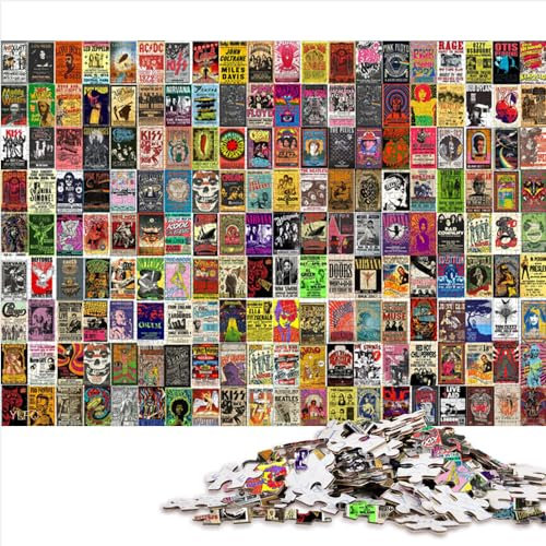 1000 Teile Puzzle, Vintage-Collage-Puzzles für Erwachsene und Kinder, Papppuzzles, nachhaltiges Puzzle für Erwachsene, Lernpuzzle, Familienspiel, 1000 Teile (26 x 38 cm)