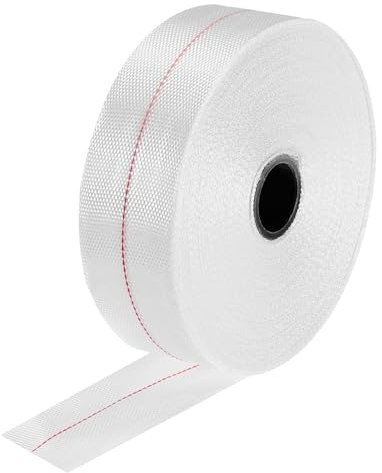 QUARKZMAN 1Pcs Cinta de Tela de Fibra de Vidrio 30m(33 Yardas) x25mmx0.1mm Malla de Fibra de Vidrio de Vidrio Tejido Cinta de Aislamiento