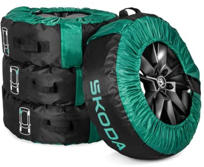 Skoda 3P0073900 Reifentasche (4 Stück) Kompletträder Schutztasche Rädertasche, bis 18 Zoll, bis 245mm Reifenbreite, bis 2100mm Abrollumfang